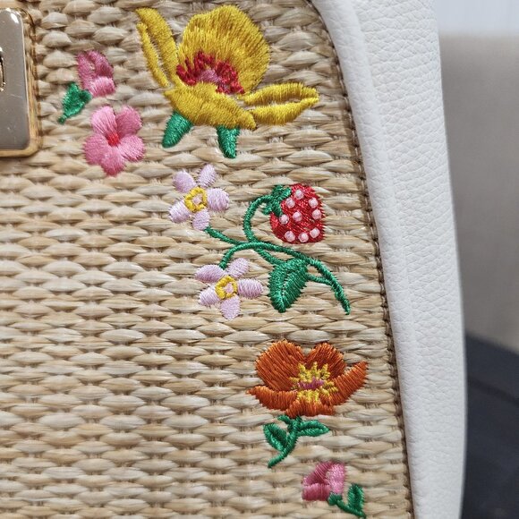 KATE SPADE PHOEBE EMBROIDERED STRAW TOP HANDLE SATCHEL-BRAND NEW WITH TAGS - Picture 5 of 7